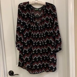 Plus Size 3X Chevron Print Blouse